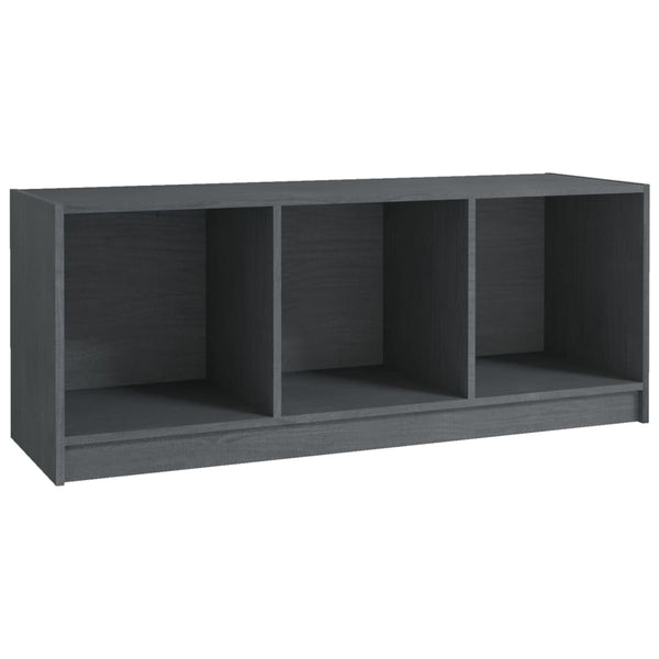 Grauer TV-Schrank Kiefer Massivholz 104cm