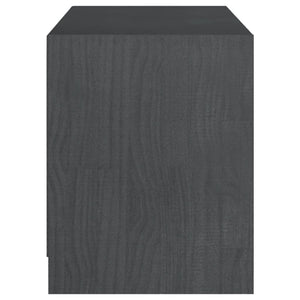 Grauer TV-Schrank Kiefer Massivholz 104cm
