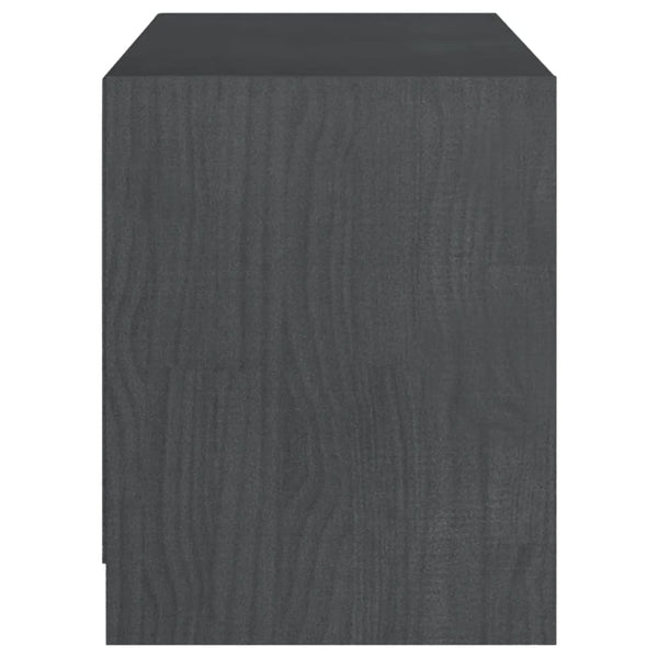 Grauer TV-Schrank Kiefer Massivholz 104cm