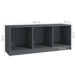 Grauer TV-Schrank Kiefer Massivholz 104cm