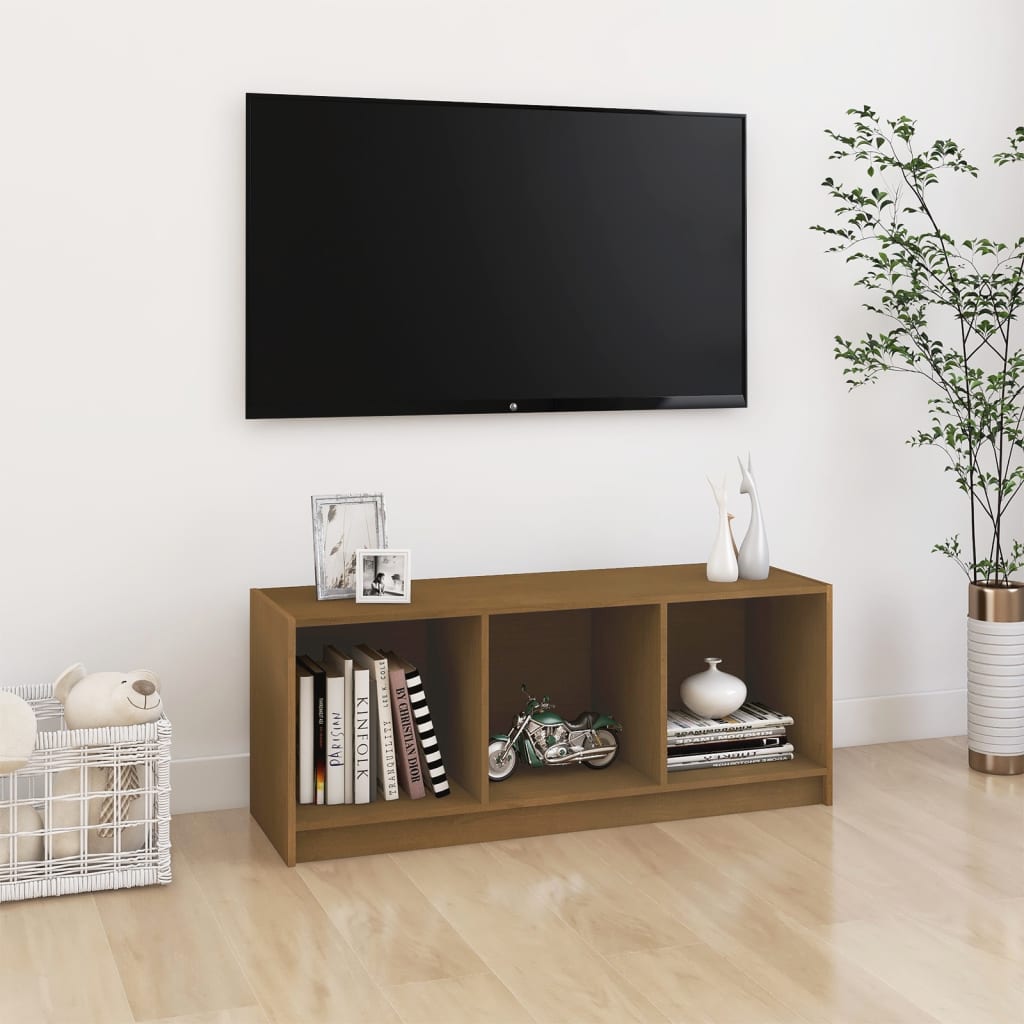 TV-Schrank Honigbraun Kiefer Massivholz