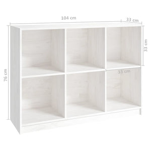 Bücherregal Weiß Massivholz Kiefer 104 cm