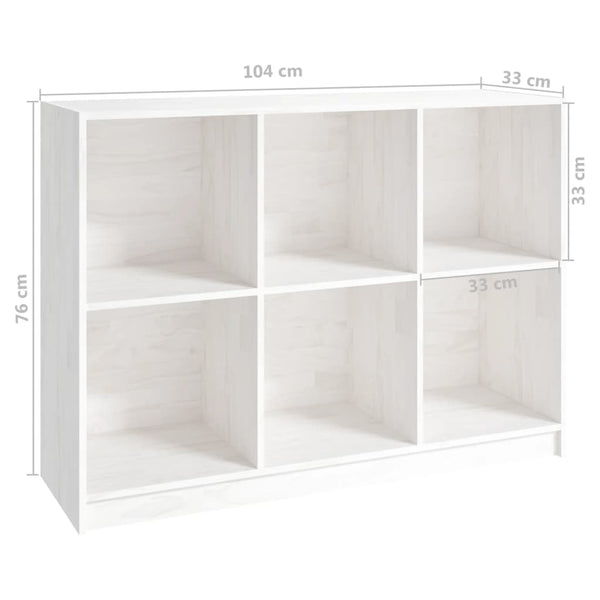 Bücherregal Weiß Massivholz Kiefer 104 cm