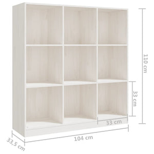 Weißes Kiefer Bücherregal Raumteiler 104x110 cm