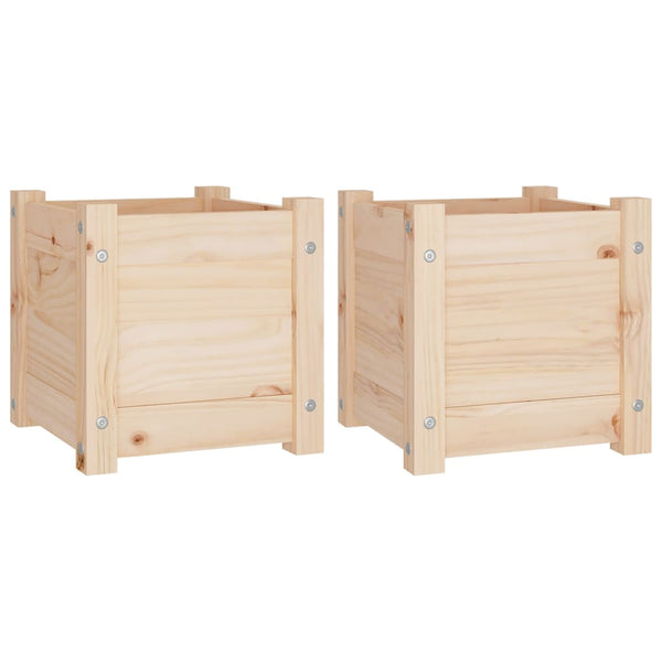 2er Set Pflanzkübel Kiefer 31x31x31 cm