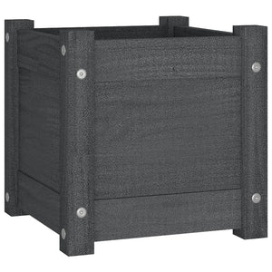 Pflanzkübel 2er Set Grau 31x31cm Kiefernholz
