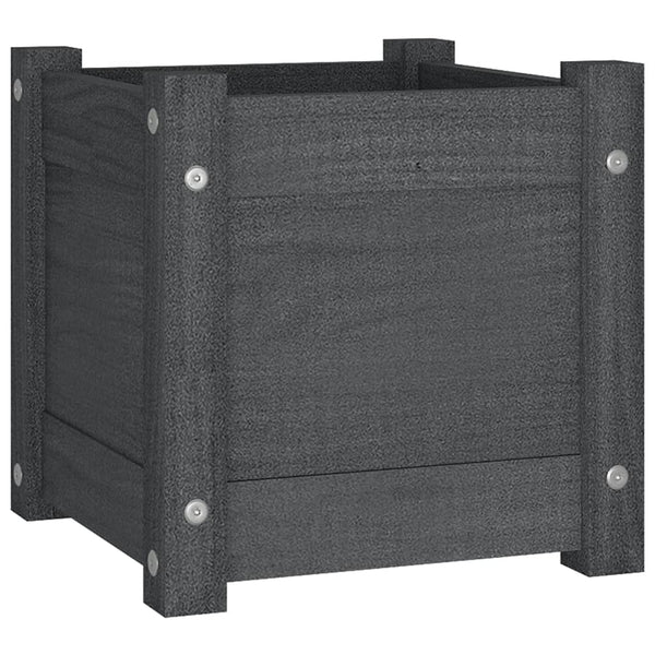 Pflanzkübel 2er Set Grau 31x31cm Kiefernholz