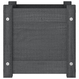 Pflanzkübel 2er Set Grau 31x31cm Kiefernholz