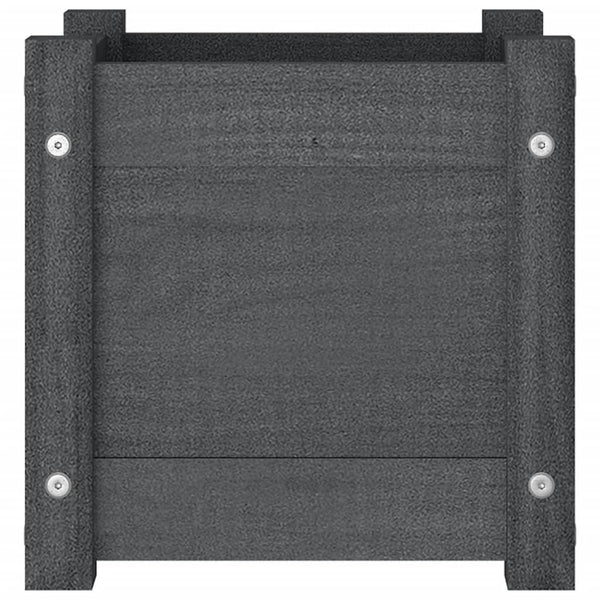Pflanzkübel 2er Set Grau 31x31cm Kiefernholz