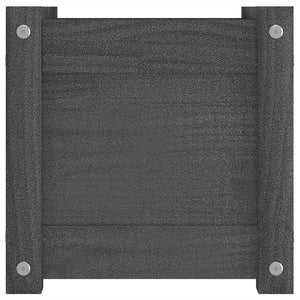 Pflanzkübel 2er Set Grau 31x31cm Kiefernholz