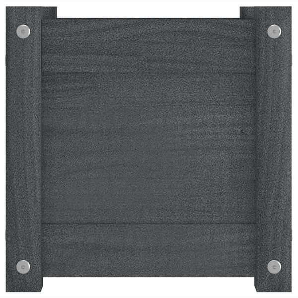Pflanzkübel 2er Set Grau 31x31cm Kiefernholz