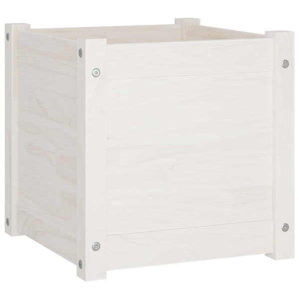 vidaXL Jardinière Blanc 40x40x40 cm Pin massif