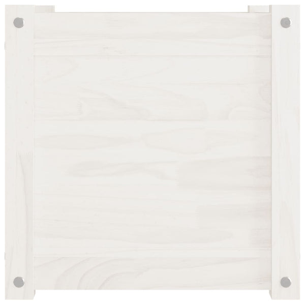 vidaXL Jardinière Blanc 40x40x40 cm Pin massif