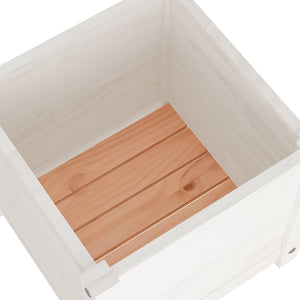 vidaXL Jardinière Blanc 40x40x40 cm Pin massif