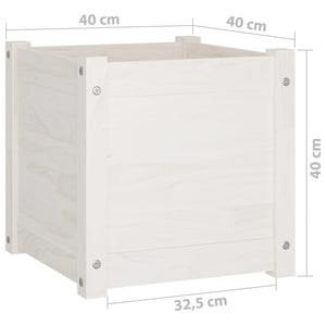 vidaXL Jardinière Blanc 40x40x40 cm Pin massif