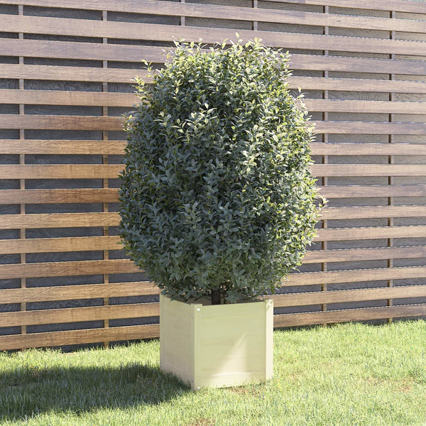 vidaXL Jardinière Blanc 40x40x40 cm Pin massif