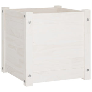 Pflanzkübel 2er Set Weiß 40x40 cm Kiefernholz