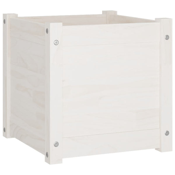 Pflanzkübel 2er Set Weiß 40x40 cm Kiefernholz