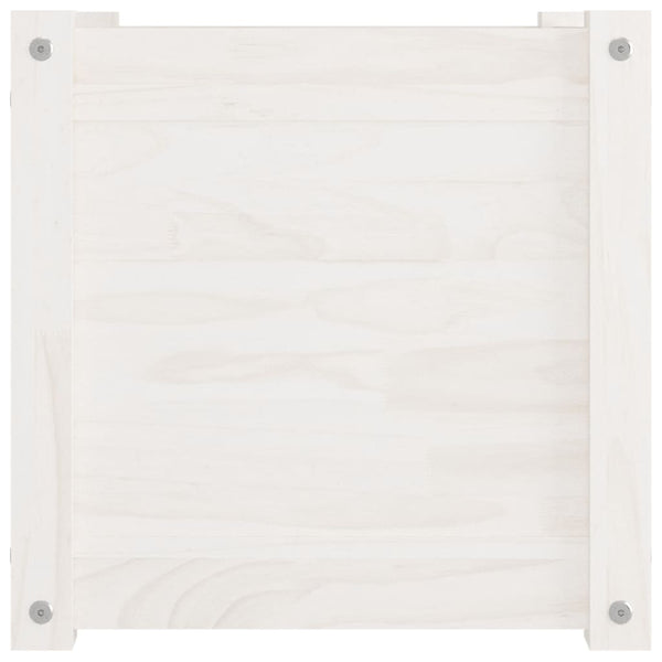 Pflanzkübel 2er Set Weiß 40x40 cm Kiefernholz