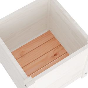 Pflanzkübel 2er Set Weiß 40x40 cm Kiefernholz