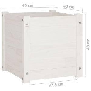 Pflanzkübel 2er Set Weiß 40x40 cm Kiefernholz