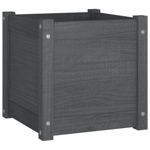 Grauer Pflanzkübel 40x40 cm Kiefer Massivholz