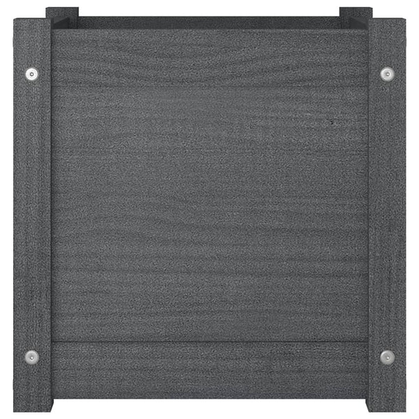 Grauer Pflanzkübel 40x40 cm Kiefer Massivholz