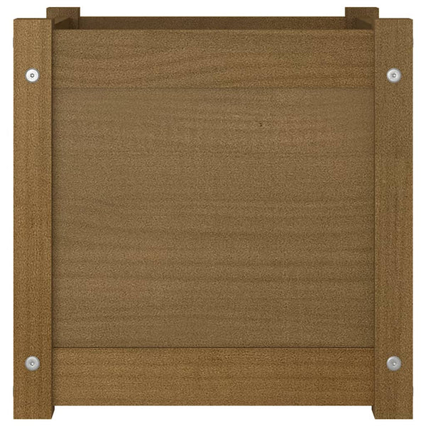 Pflanzkübel 2er Set Honigbraun 40x40cm Kiefer