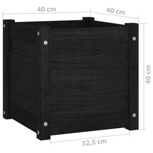 Schwarze Pflanzkübel 40x40cm, 2er Set