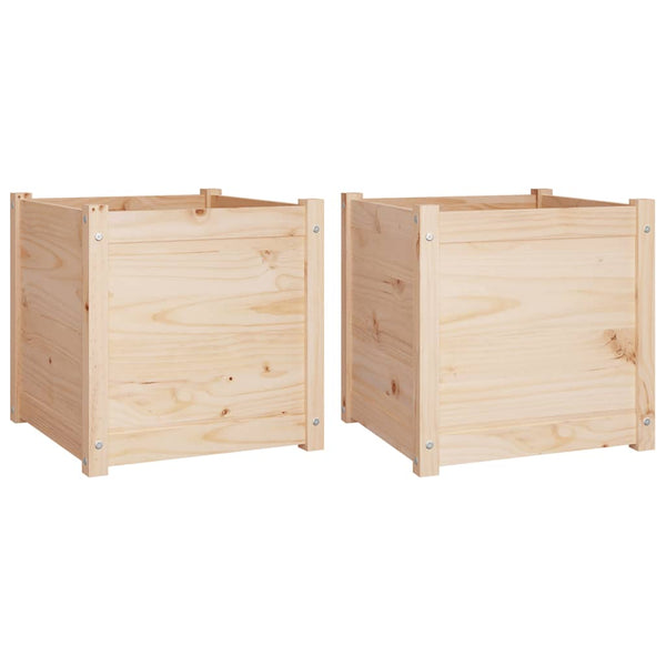 vidaXL Jardinières 2 pcs 50x50x50 cm Bois de pin massif