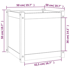 vidaXL Jardinières 2 pcs 50x50x50 cm Bois de pin massif