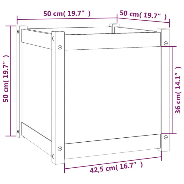 vidaXL Jardinières 2 pcs 50x50x50 cm Bois de pin massif
