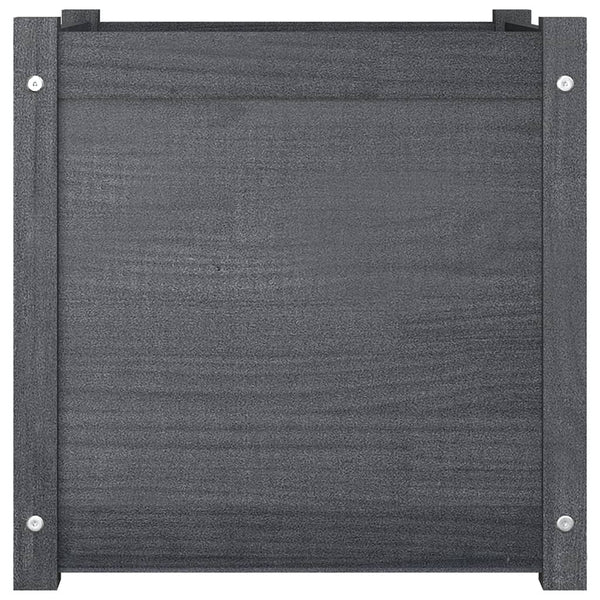 Grauer Pflanzkübel 50x50 cm Kiefer Massivholz