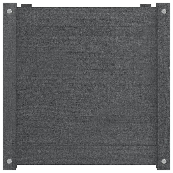 Grauer Pflanzkübel 50x50 cm Kiefer Massivholz