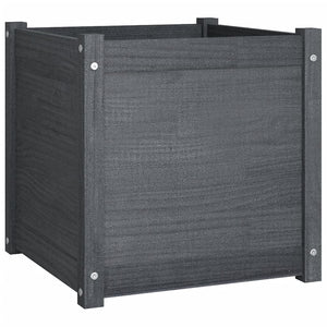 Pflanzkübel Set Grau 50x50x50cm Kiefer Massivholz