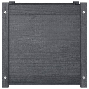 Pflanzkübel Set Grau 50x50x50cm Kiefer Massivholz