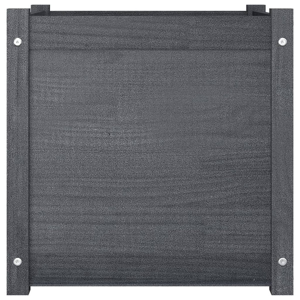Pflanzkübel Set Grau 50x50x50cm Kiefer Massivholz
