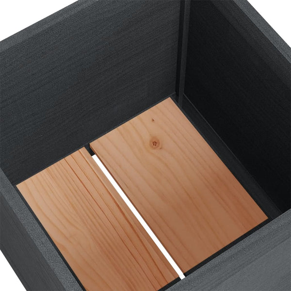 Pflanzkübel Set Grau 50x50x50cm Kiefer Massivholz