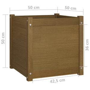 Pflanzkübel 2er Set Honigbraun 50x50x50cm