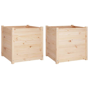 Pflanzkübel 60x60x60cm, 2er Set, Kiefer Massivholz