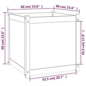 Pflanzkübel 60x60x60cm, 2er Set, Kiefer Massivholz