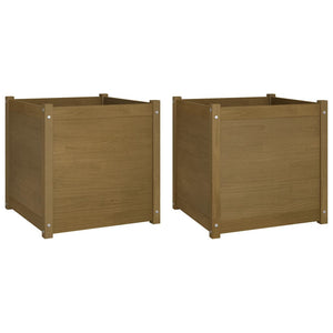 Pflanzkübel 2er Set Honigbraun 60x60x60cm