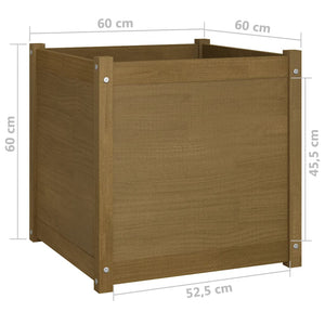 Pflanzkübel 2er Set Honigbraun 60x60x60cm
