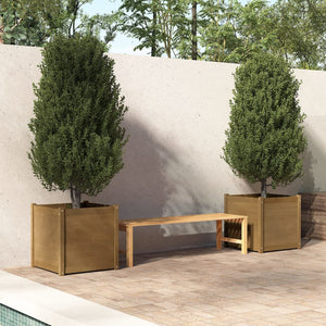Pflanzkübel 2er Set Honigbraun 60x60x60cm