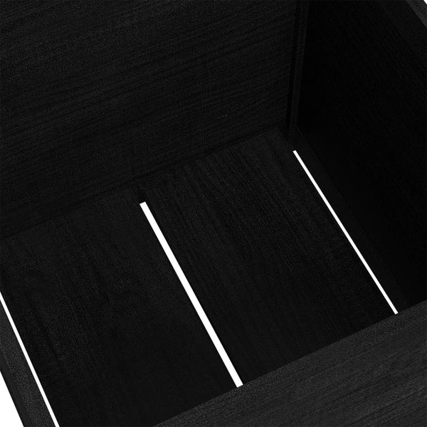 Schwarzer Pflanzkübel 60x60x60cm Kiefer Massivholz