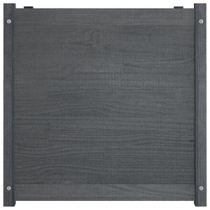 Grauer Pflanzkübel 70x70x70cm Kiefer Massivholz