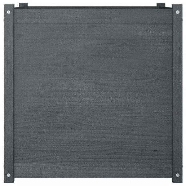 Grauer Pflanzkübel 70x70x70cm Kiefer Massivholz