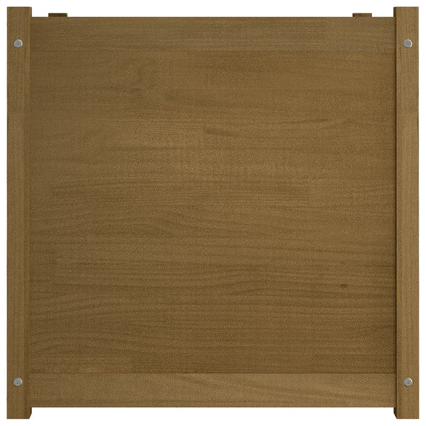 Honigbrauner Pflanzkübel 70x70x70cm Kiefer Massivholz