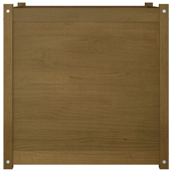 Honigbrauner Pflanzkübel 70x70x70cm Kiefer Massivholz