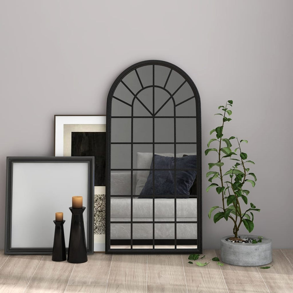 vidaXL Miroir noir 90x45 cm en fer pour l'intérieur